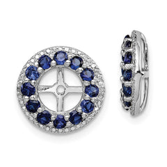 Rhodium-plated Sterling Silver Diamond & Created Sapphire Earrings Jacket