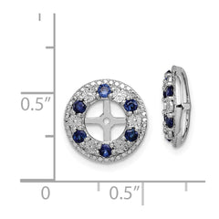 Rhodium-plated Sterling Silver Created Sapphire Earrings Jacket