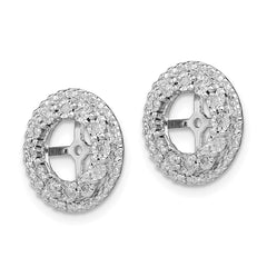 Rhodium-plated Sterling Silver Diamond Earrings Jacket