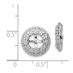 Rhodium-plated Sterling Silver Diamond Earrings Jacket