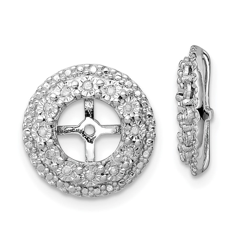 Rhodium-plated Sterling Silver Diamond Earrings Jacket