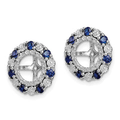 Rhodium-plated Sterling Silver Created Sapphire Earrings Jacket