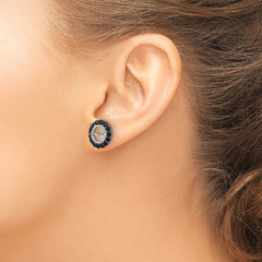 Rhodium-plated Sterling Silver Diamond & Black Sapphire Earrings Jacket