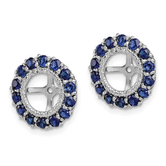 Rhodium-plated Sterling Silver Diamond & Created Sapphire Earrings Jacket