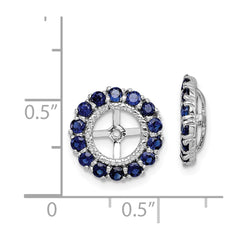 Rhodium-plated Sterling Silver Diamond & Created Sapphire Earrings Jacket