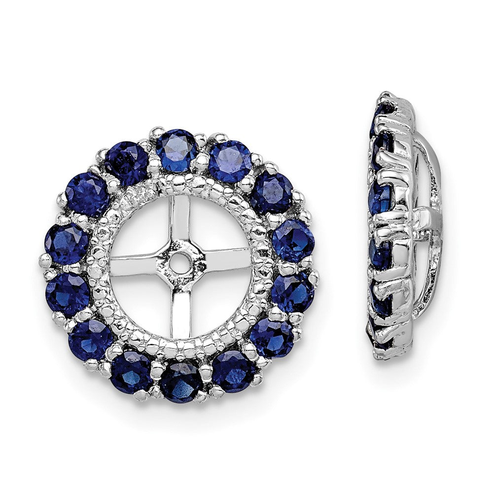 Rhodium-plated Sterling Silver Diamond & Created Sapphire Earrings Jacket