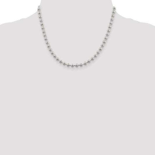 Perlenkette aus Sterlingsilber, 5 mm