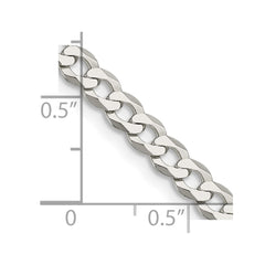 Cadena barbada plana con eslabones cerrados de 4,5 mm de plata de ley