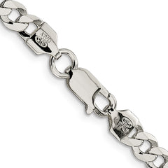 Sterling Silver 5.75mm Close Link Flat Curb Chain