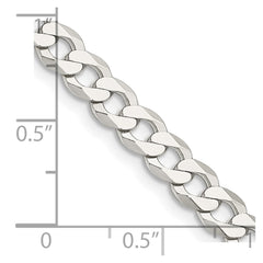 Sterling Silver 5.75mm Close Link Flat Curb Chain