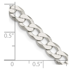 Cadena barbada plana con eslabones cerrados de 6,8 mm de plata de ley