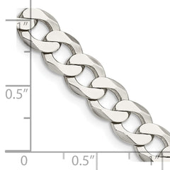 Sterling Silver 8mm Close Link Flat Curb Chain