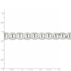 Cadena de ancla plana pulida de plata de ley de 9,95 mm