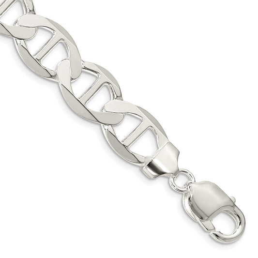 Sterling Silver 12.3mm Polished Flat Anchor Chain
