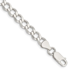 Sterling Silver 6.4mm Polished Flat Curb Chain