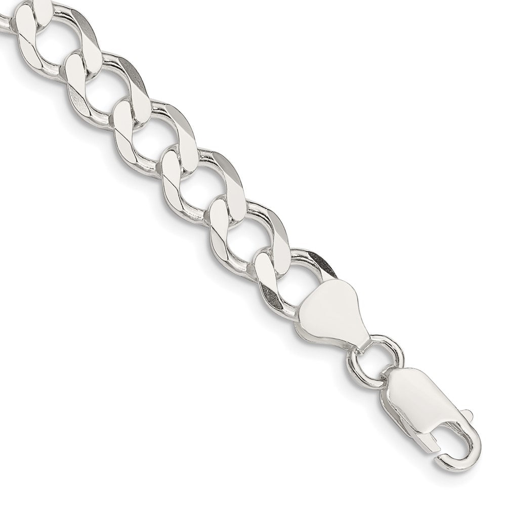 Sterling Silver 8.1mm Polished Flat Curb Chain
