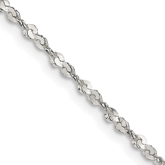 Sterling Silver 1.8mm Twisted Serpentine Chain