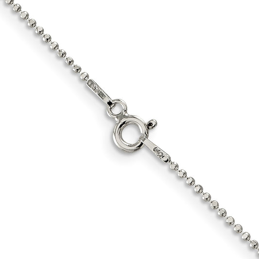 Sterling Silver 1.05mm Square Beaded Chain