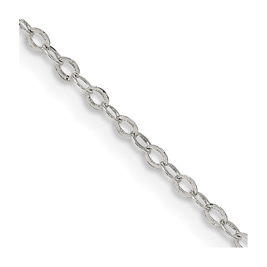 Sterling Silver 1.5mm Flat Open Oval Cable Chain