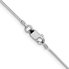 Rhodium-plated Silver .8mm Round Snake Chain