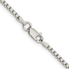 Sterling Silver 2mm Round Diamond-cut Fancy Box Chain