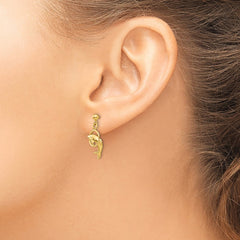 14K Yellow Gold Dolphin Earrings