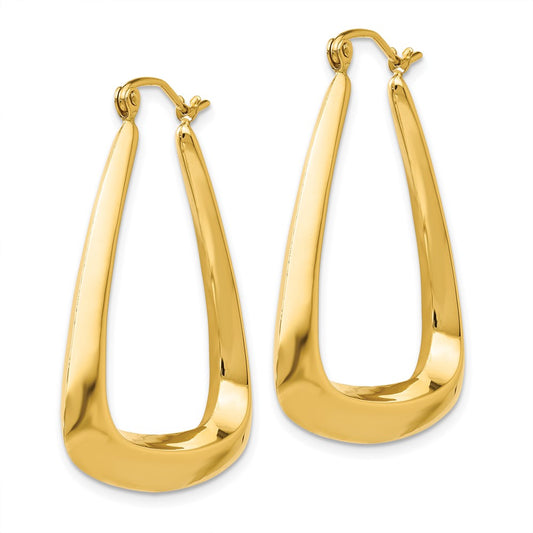 14K Yellow Gold Fancy Hoop Earrings