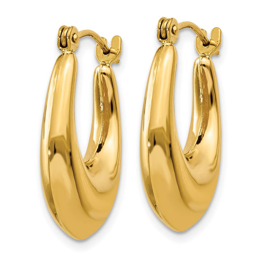 14K Yellow Gold Polished Hoop Earrings