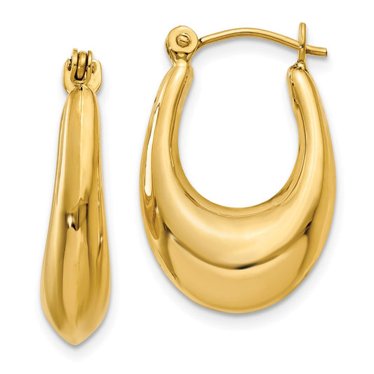 14K Yellow Gold Polished Hoop Earrings