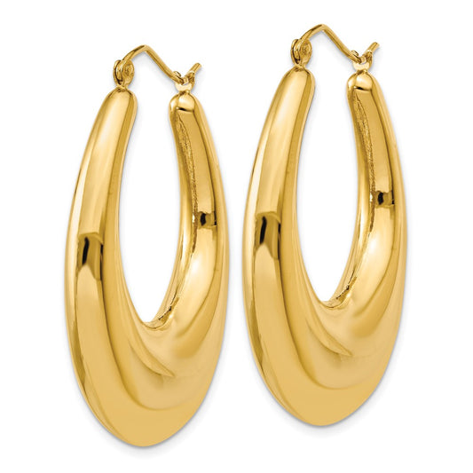 14K Yellow Gold Polished Hoop Earrings