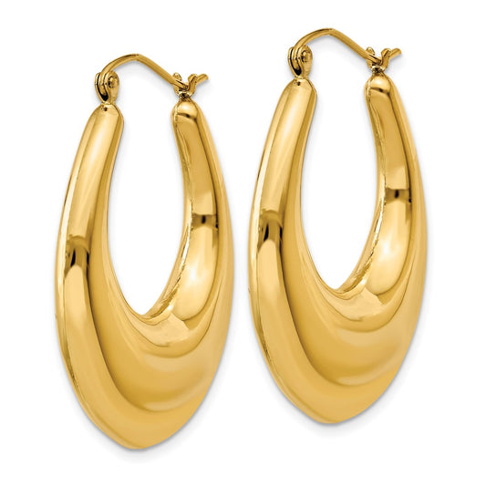 14K Yellow Gold Polished Hoop Earrings