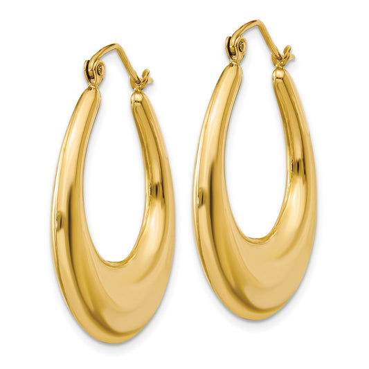 14K Yellow Gold Polished Hoop Earrings