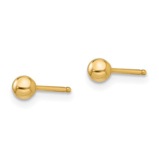 14K Yellow Gold Madi K Polished 3mm Ball Post Earrings