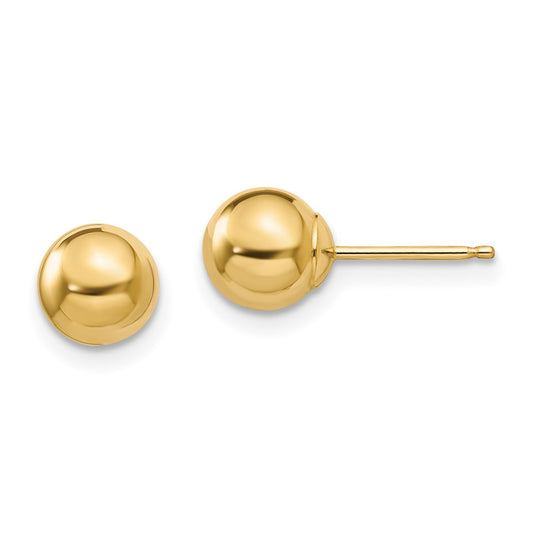 14K Yellow Gold Madi K Polished 6mm Ball Post Earrings