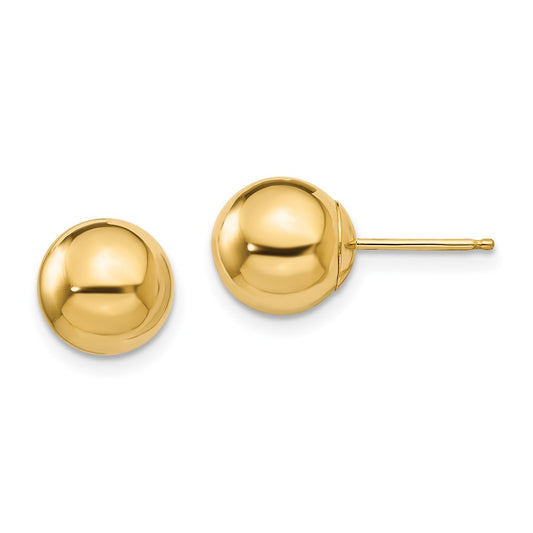 14K Yellow Gold Madi K Polished 8mm Ball Post Earrings