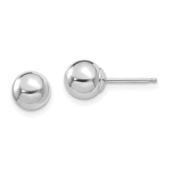 14K White Gold Madi K Polished 6mm Ball Post Earrings