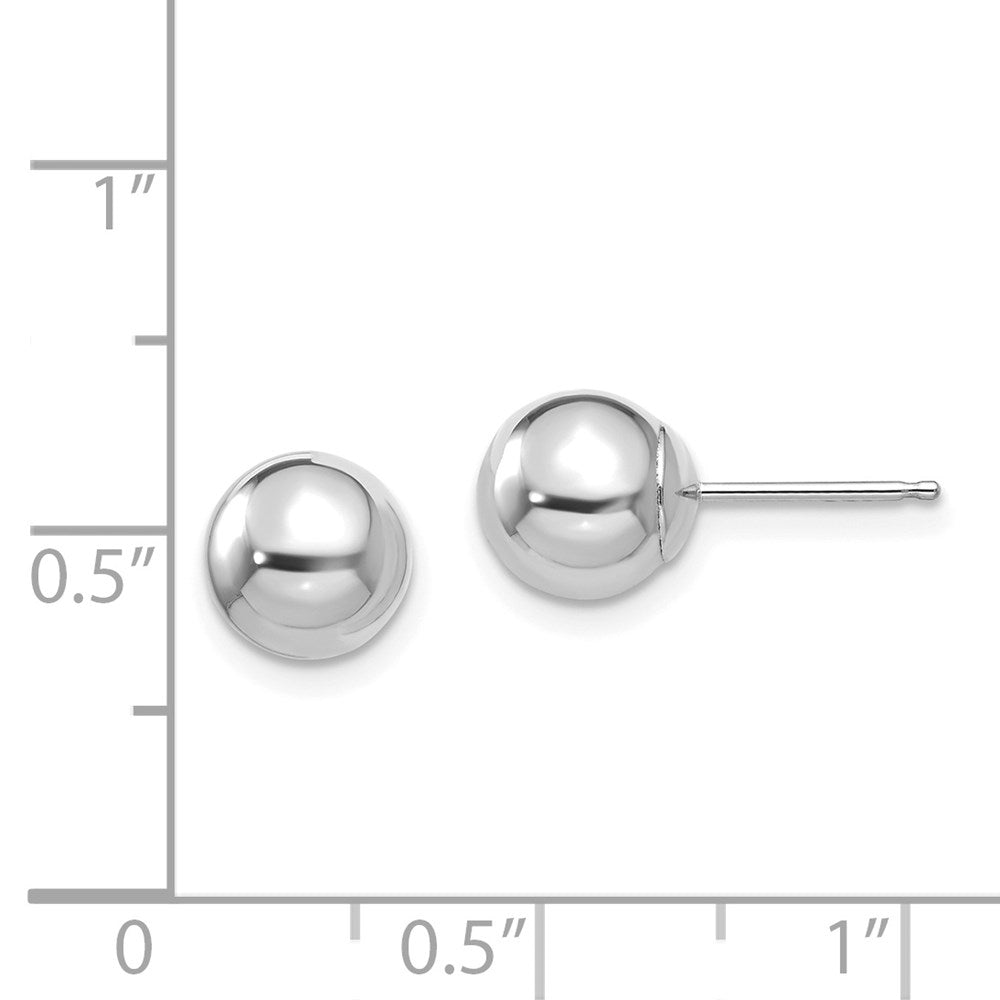 14K White Gold Madi K Polished 7mm Ball Post Earrings