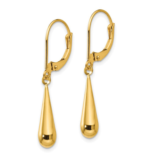 14K Yellow Gold Madi K Teardrop Dangle Leverback Earrings