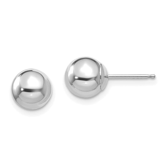 14K White Gold Madi K Polished 7mm Ball Post Earrings