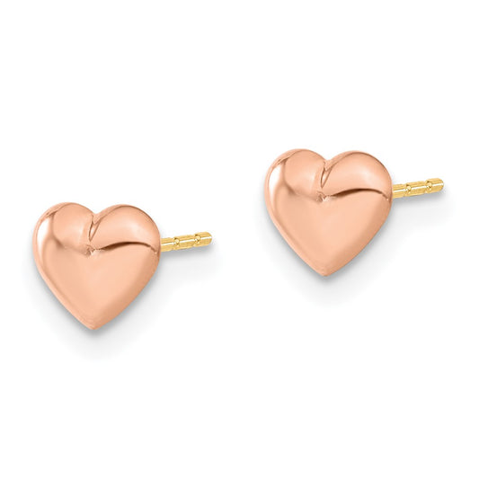 14K Rose Gold Madi K Heart Post Earrings
