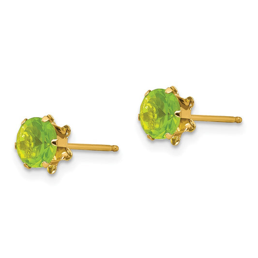 14K Yellow Gold Madi K 5mm Synthetic (Aug) Stud Earrings