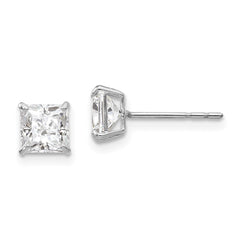 14K White Gold Madi K 5mm Square CZ Post Earrings