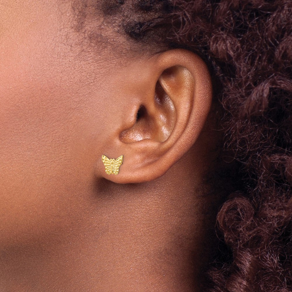 14K Yellow Gold Madi K Butterfly Post Earrings