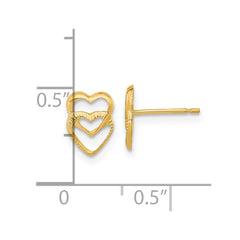 14K Yellow Gold Madi K Hearts Post Earrings