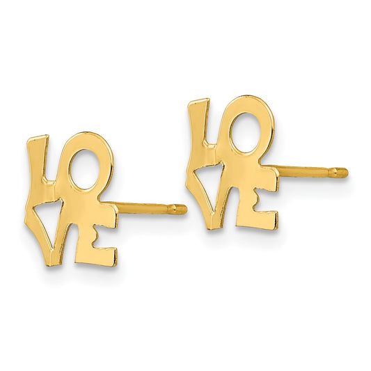 14K Yellow Gold Madi K LOVE Post Earrings