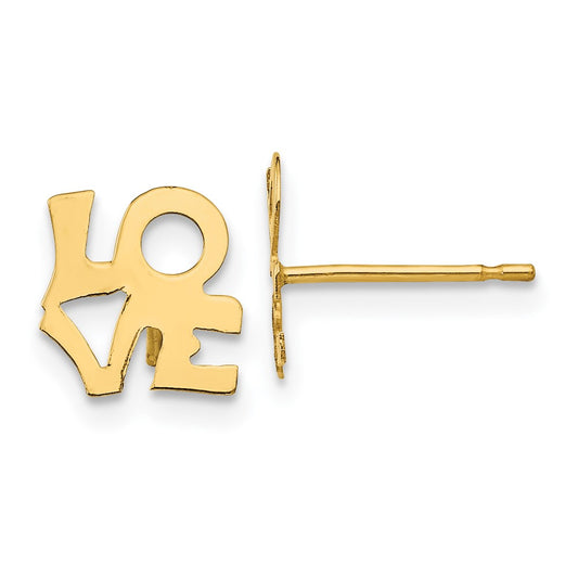 14K Yellow Gold Madi K LOVE Post Earrings