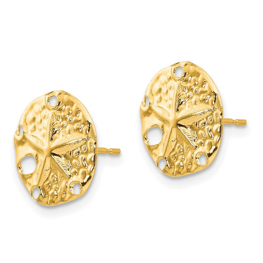 14K Yellow Gold Madi K Sand Dollar Post Earrings