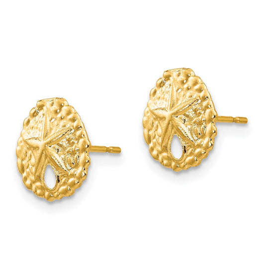 14K Yellow Gold Madi K Sand Dollar Post Earrings