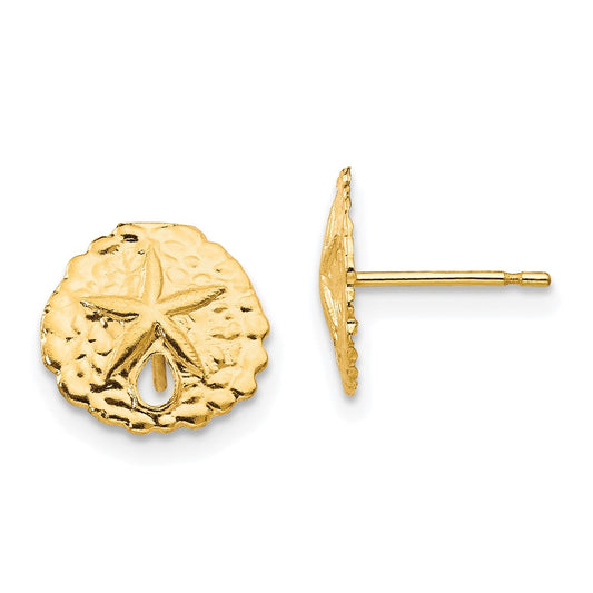 14K Yellow Gold Madi K Sand Dollar Post Earrings