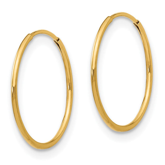 14K Yellow Gold Madi K 1mm Hoop Earrings